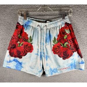 YoungLA Shorts Mens Small Printed All Over Print Roses 141 Block Party